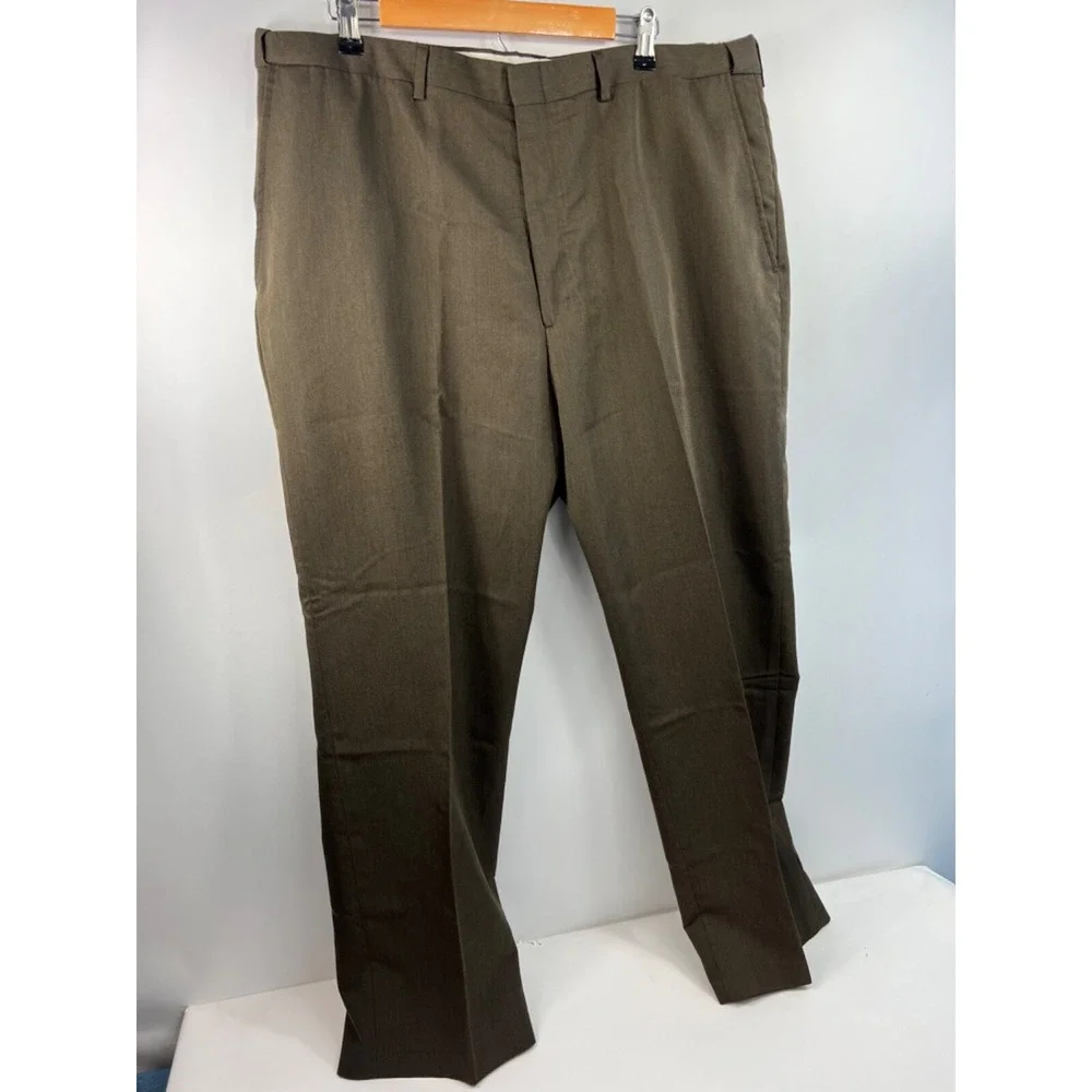 Haggar Black Label Dress Pants Men's Size 40/31 Brown Inside Waist Extenders - Picture 1 of 11